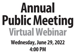 Annual Public Meeting: Virtual Webinar